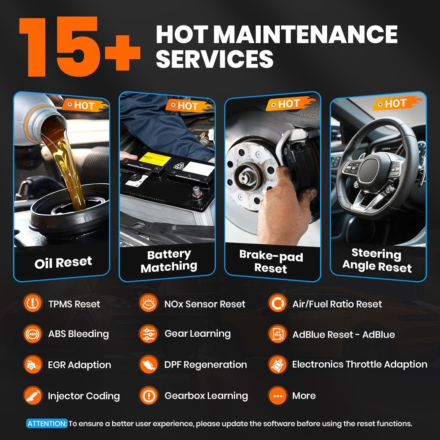 ANCEL OBD2 Scanner FX6100 Bidirectional Scan Tool, All Systems Car Scanner Diagnostic Tool with Active Test, 15+ Reset Services, Oil Light/EPB/BMS/ABS Bleeding/SAS Reset, CAN-FD, AutoVIN, Free Update