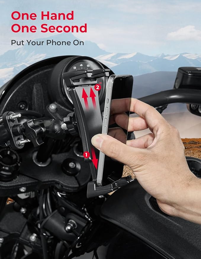 KEMIMOTO UTV Phone Mount ATV Holder, Fit 4.7"-13" Phone & Tablet, 360° Adjustable Heavy Duty, Compatible with Can-Am Maverick X3 Outlander Polaris RZR Sportsman Kawasaki Talon Viking