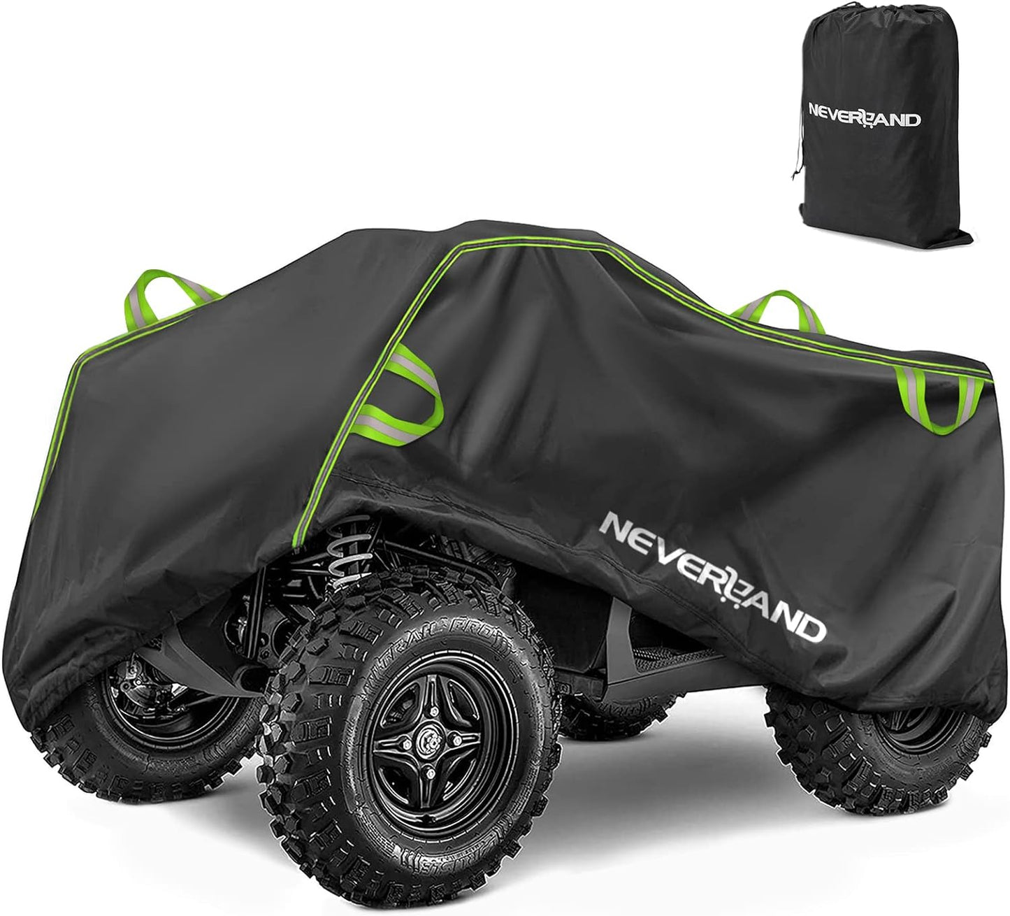 Neverland ATV Cover, Waterproof Heavy Duty 4 Wheeler Cover with Buckle, Dustproof Anti UV Windproof All Weather Outdoor Storage Quad Cover for Polaris Sportsman Yamaha Honda Coleman