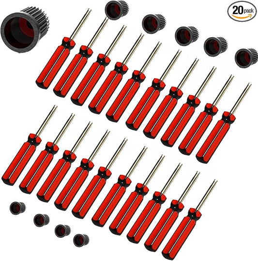 20Pcs Car Screwdriver Valve Core Car Motorcycle Truck Bike Screwdriver Valve Stem Remover Tire Core Repair Install Tool
