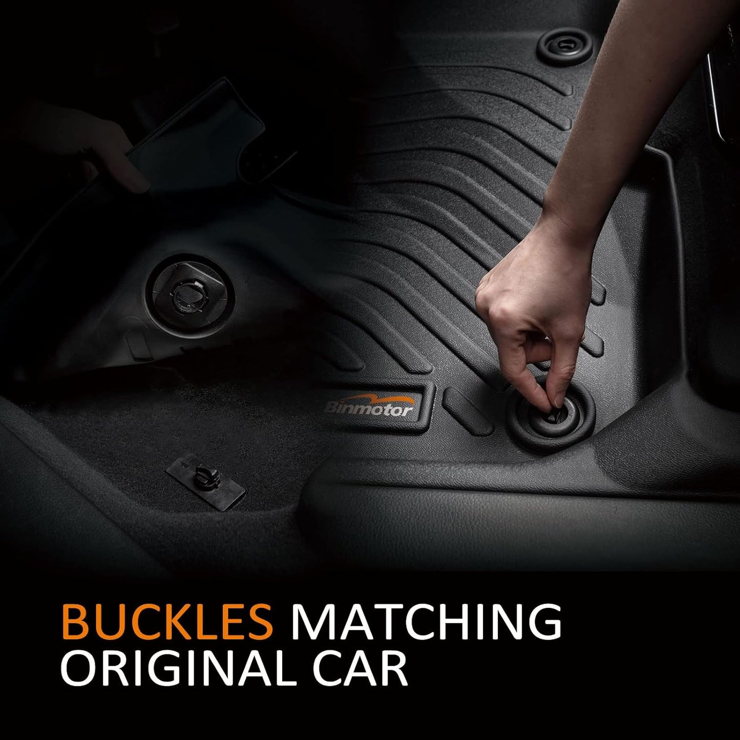 Binmotor-All Weather Car Floor Mats Cargo Liner Set for Audi Q7/SQ7 2020-2024 2025(Not for 5 Seats), 2 Rows with Cargo Mat TPE Rubber Liners for Audi Q7 Accessories Trunk Mat-Black