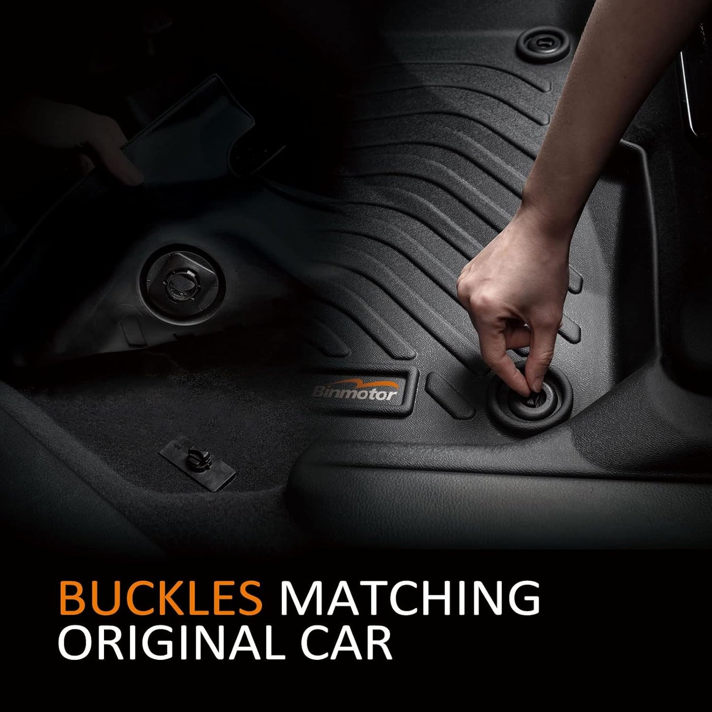 Binmotor-Floor Mats with Cargo Liner Set for Honda Pilot 2009-2015, All Weather Car Floor Mats Cargo Trunk Mat for Honda Pilot Accessories Rubber Liners