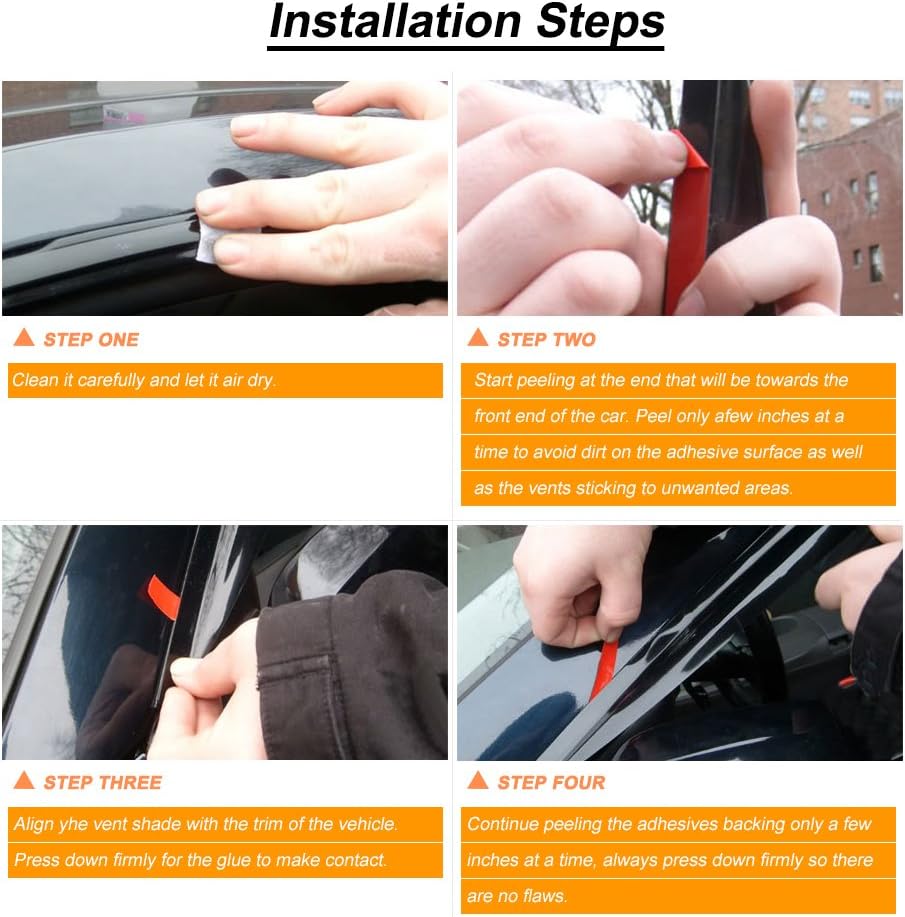 Sun/Rain Guards Window Visors Wind Deflector Compatible with Avalanche/Suburban/Yukon/Silverado/Sierra Crew Cab 4pcs