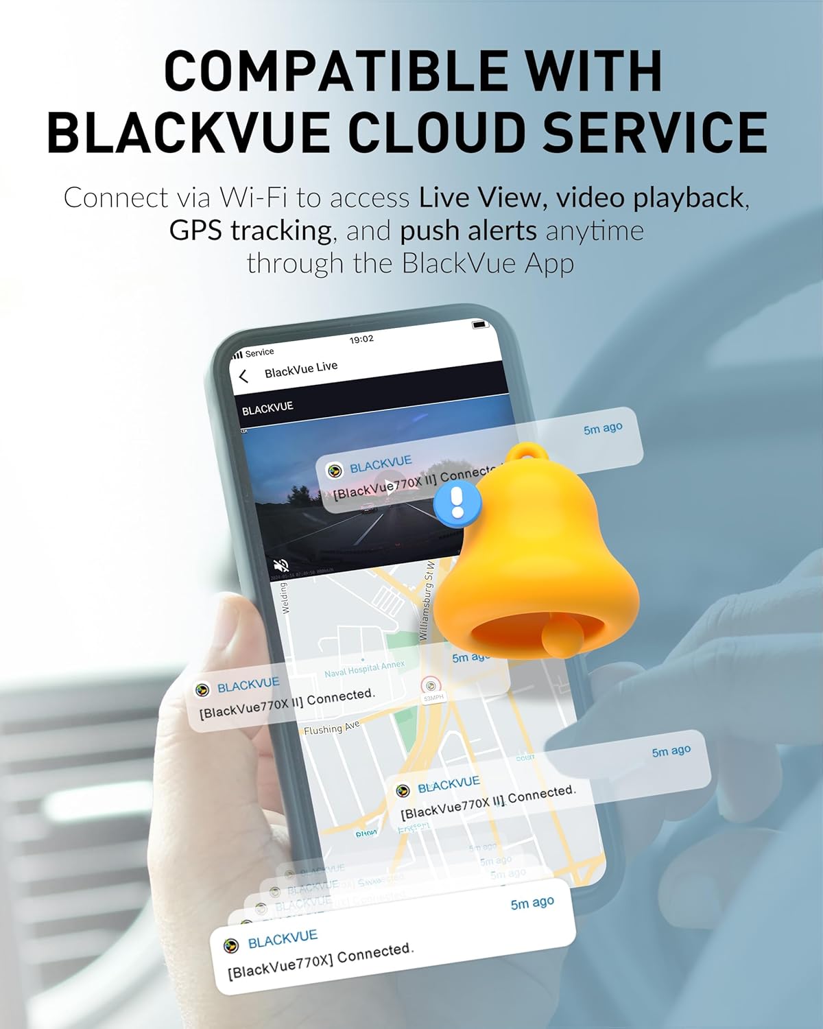 BlackVue DR770X-2CH II Dash Cam – Dual Full HD Front & Rear, Enhanced Visual Clarity, Fast Boot, USB-C Install, Effortless Video Playback via Wi-Fi, Cloud Remote Access, Smart Parking Mode (512GB)