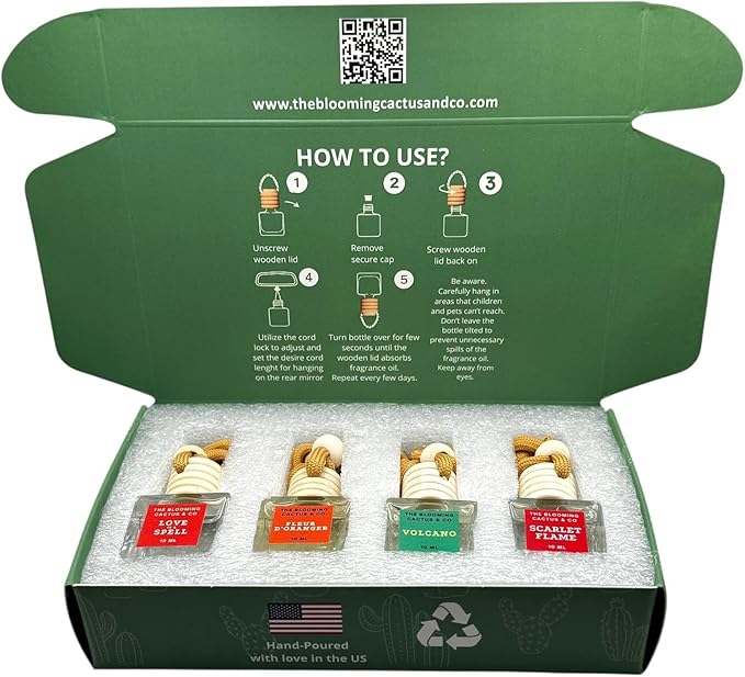 4 Pack Air fresheners | Long lasting car air fresheners, Hand-made in USA | Small room diffuser | Small Business Woman Owned. (10 ml Delightful & Elegant Pack Mix)