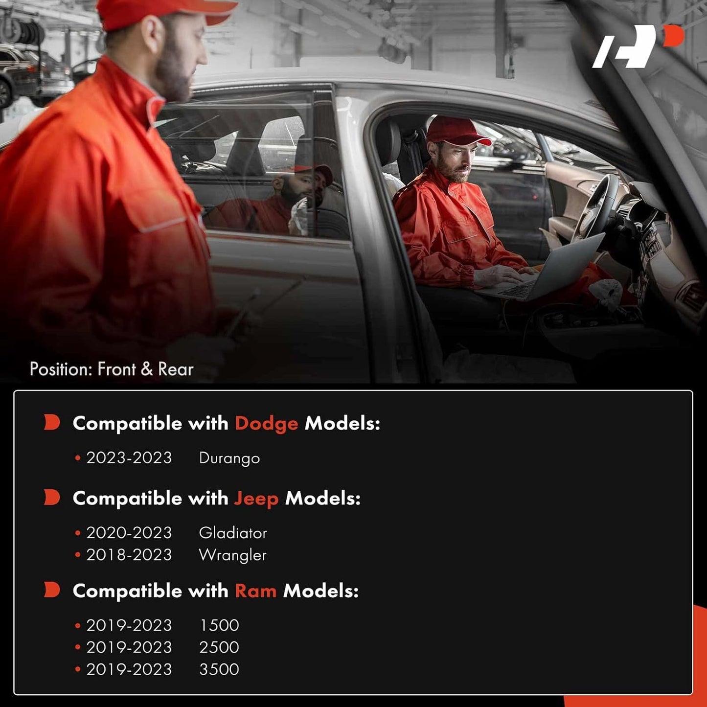 A-Premium 4-PC Reverse Backup Parking Assist Sensor Compatible with Select Ram, Jeep & Dodge Models - 1500/2500/3500 2019-2023, Wrangler 2018-2023, Gladiator 2020-2023, Durango 2023