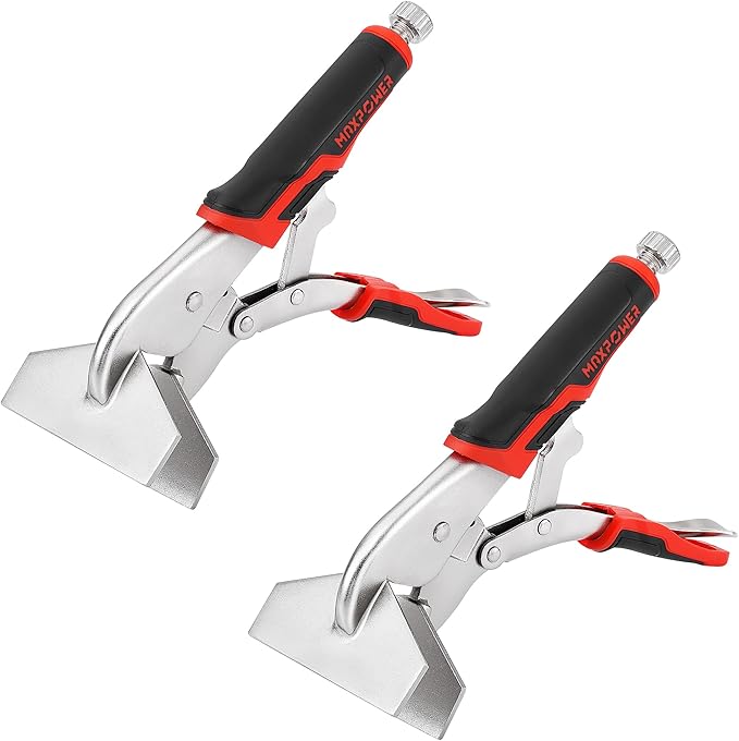 MAXPOWER Locking Sheet Metal Clamps, 10” Flat Jaw Locking Pliers Metalworking Tool for Clamping & Holding, Quick-lock Release for Easy Removal, 2-Piece