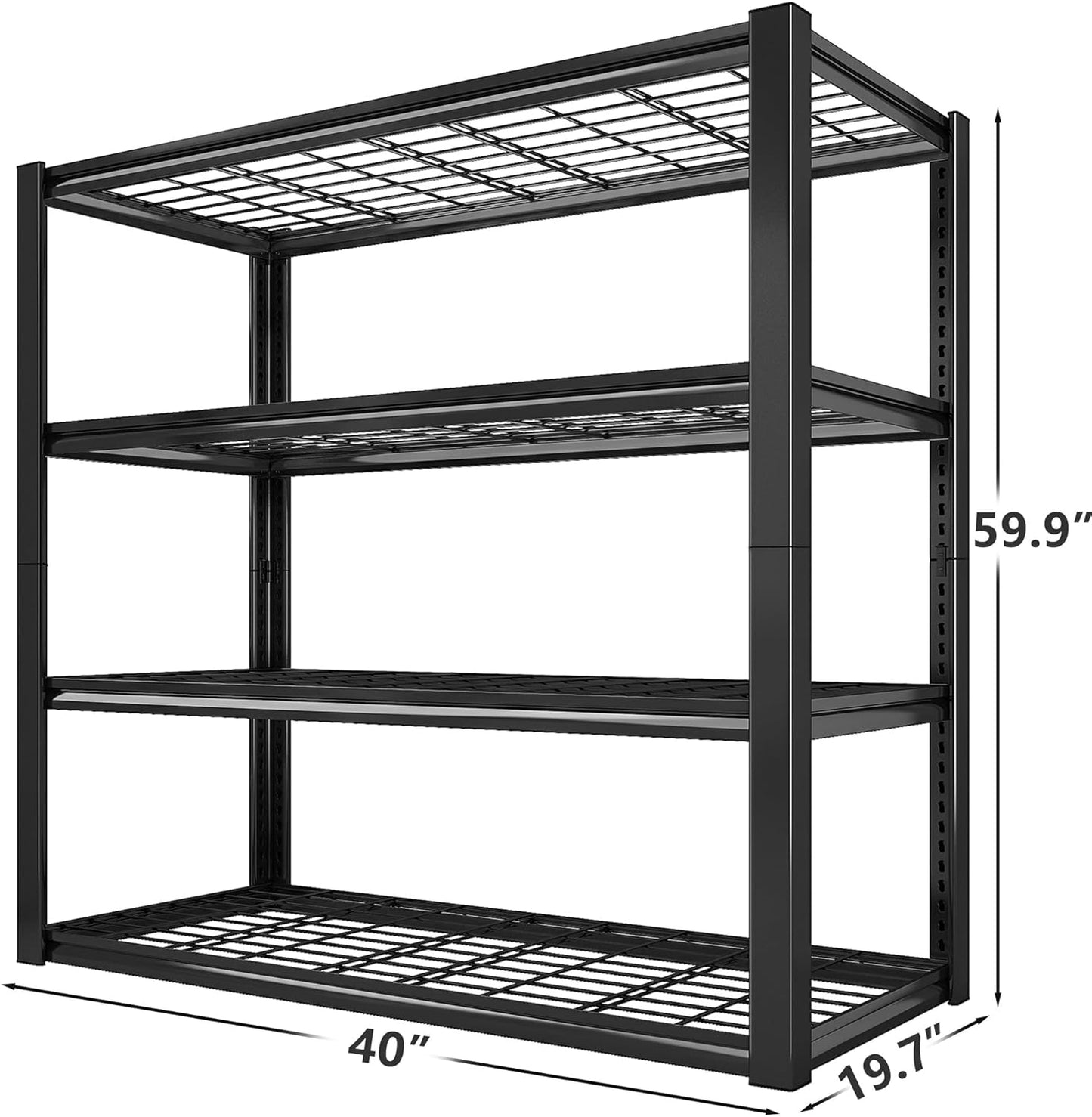 REIBII 40" W Storage Shelves 2200LBS Garage Shelving Heavy Duty Metal Shelving Adjustable Metal Shelves Industrial Shelf for Warehouse Basement Pantry Kitchen, 2 Pack