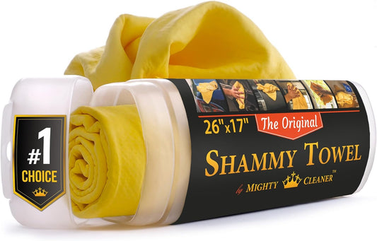 Premium Shammy Cloth for Car Drying - 26”x17” - Super Absorbent Chamois Towel for Car - Scratch-Free, Reusable & Soft