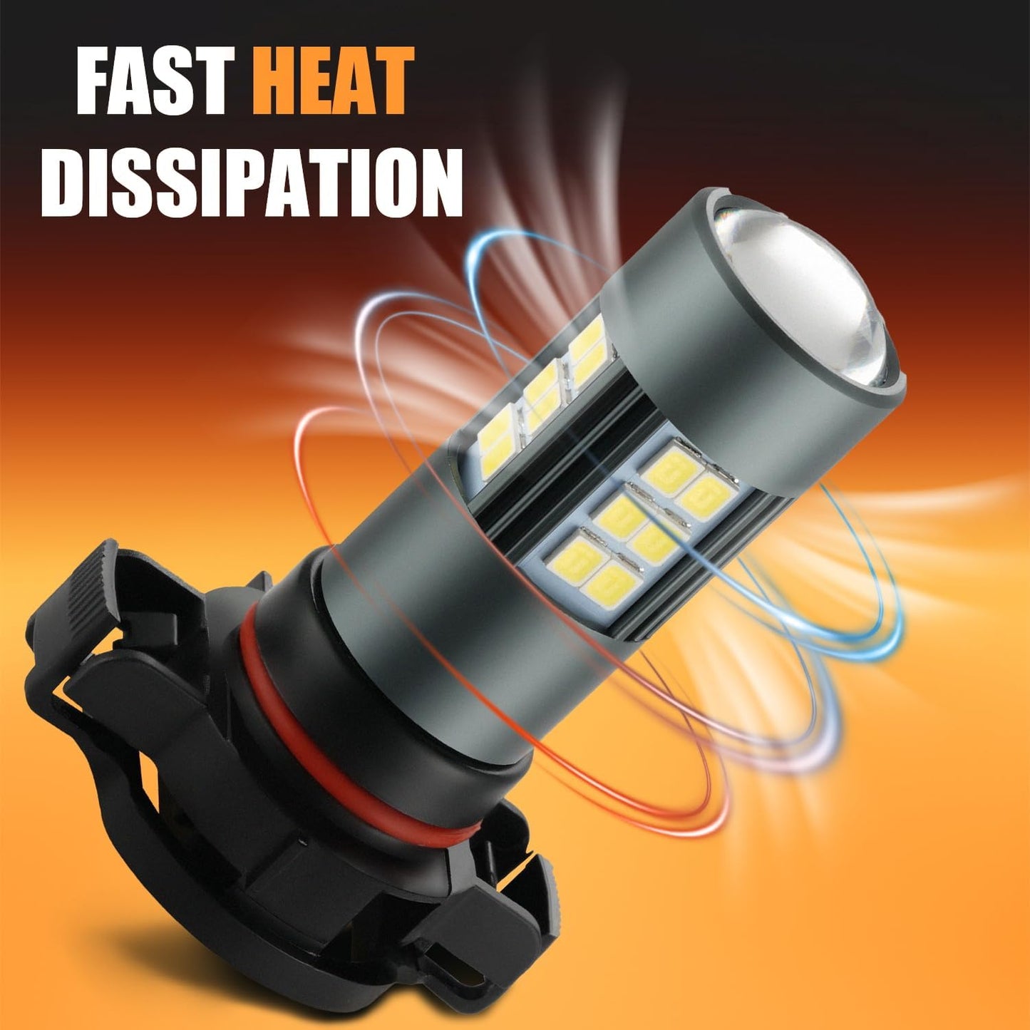 5202 5201 LED Bulbs, PS19W Fog Light 6500K Cool White, Pack of 2