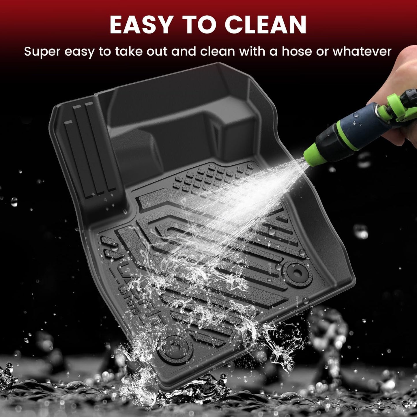 LASFIT Floor Mats and Cargo Liner for Ford Edge 2015-2024 All Weather Protector TPE Car Liners Custom Fit Vehicle Accessories, 1st & 2nd & Trunk Mat Combo Set, 4pcs Black