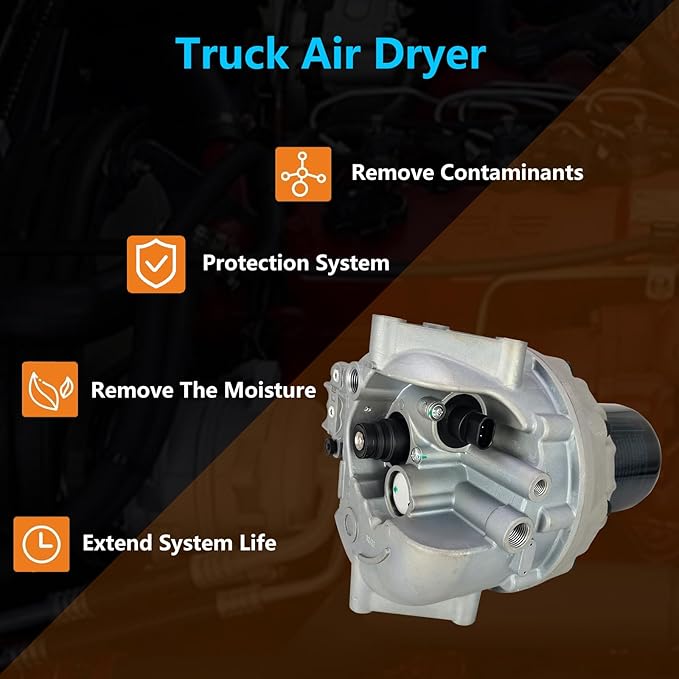 4324711010 Air Dryer System Saver 1200 Plus with Desiccant Cartridge Kit Fit for Wabco Freightliner Kenworth Mack Meritor Navistar Peterbilt Volvo Trucks