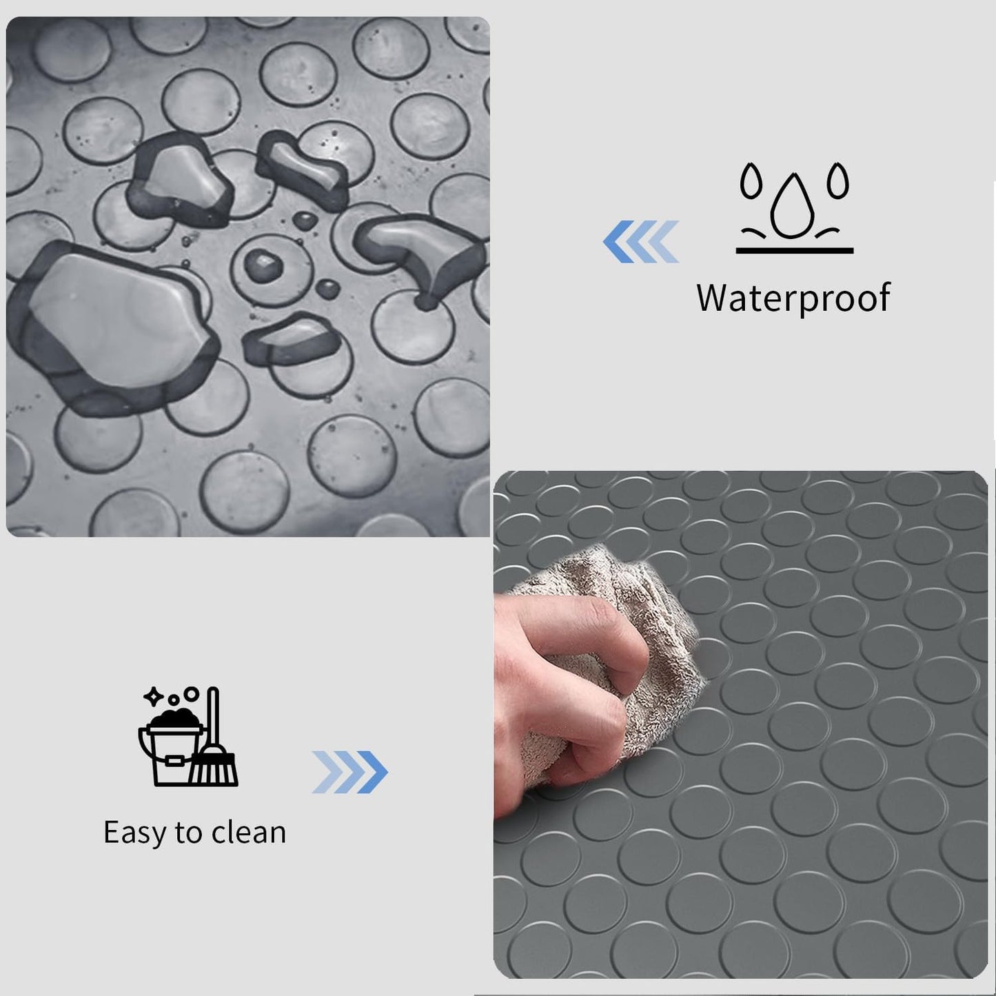 Premium Garage Floor Mat, Commercial Grade Heavy Duty Parking Mat for Garage Floor, Golf Cart Parking, Water/Stain Resistant Floor Runner (Grey Coin, 4 x 6.5 Feet)