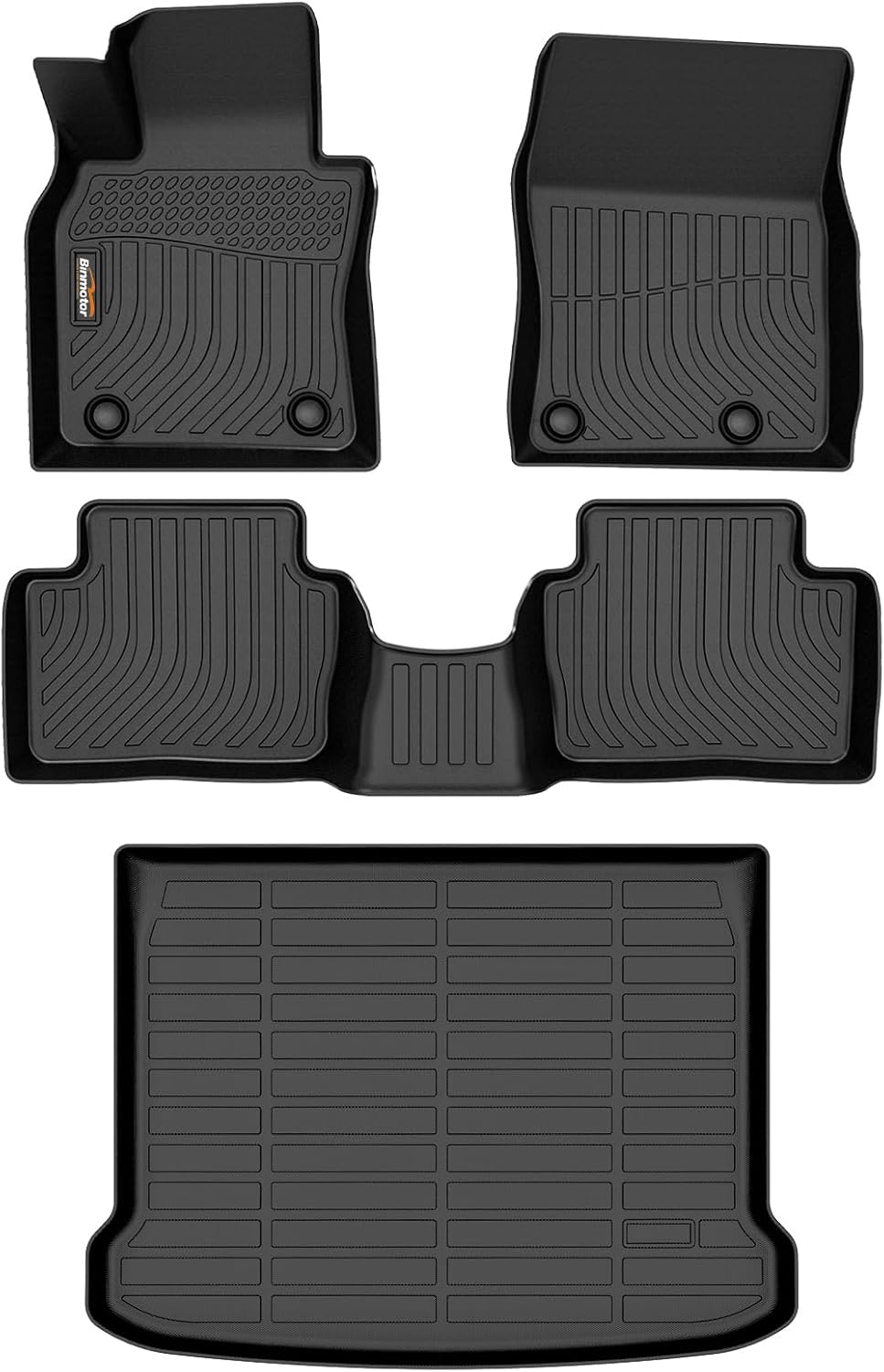 Binmotor-Floor Mats & Cargo Liner for Mazda 3 2019-2025(Only Hatchback), Heavy Duty Car Floor Mat Rubber Liners All Weather Car Mats for Mazda 3 Accessories