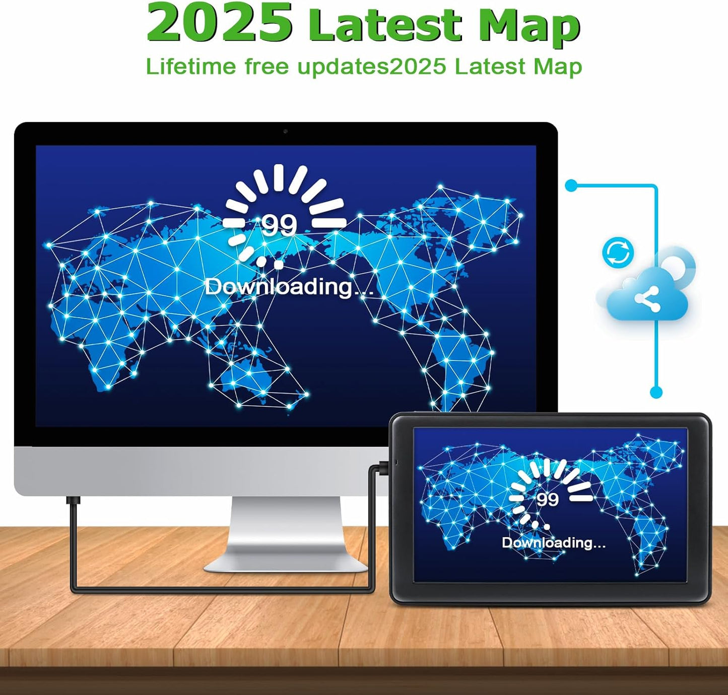 GPS Navigator for Car Truck, GPS Commercial Drivers 2025 Trucker GPS for Semi Truck with 7 in GPS Navigation Systems(Map Free Lifetime Updates), Voice Assist, Speed Limit Warnings