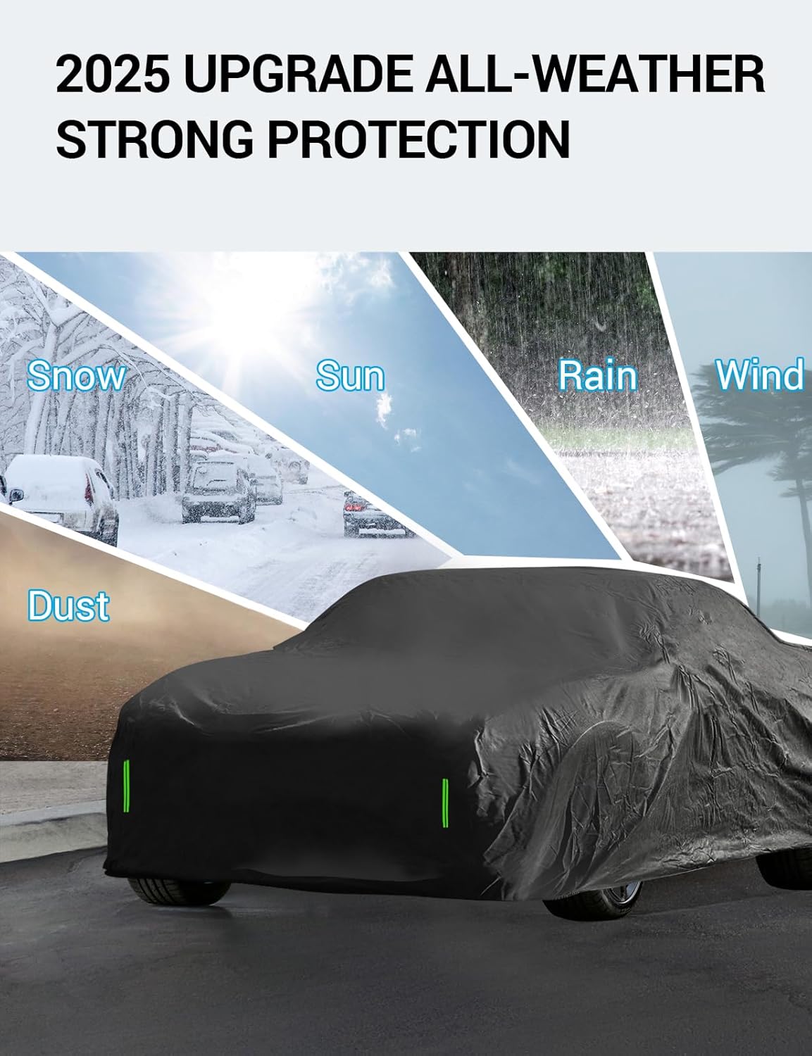 Proadsy Car Cover Custom Fit for Dodge Challenger 2008-2025, Windproof Waterproof All Weather Protection, Sun Rain Dust Snow Outdoor Cover