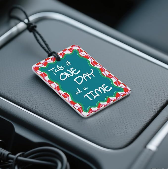 Inspirational Quote Cologne Car Air Fresheners 4 - Pack Colorful Retro Design, Ideal Gift for Friends & Self - Care, for Car, Closet & Home