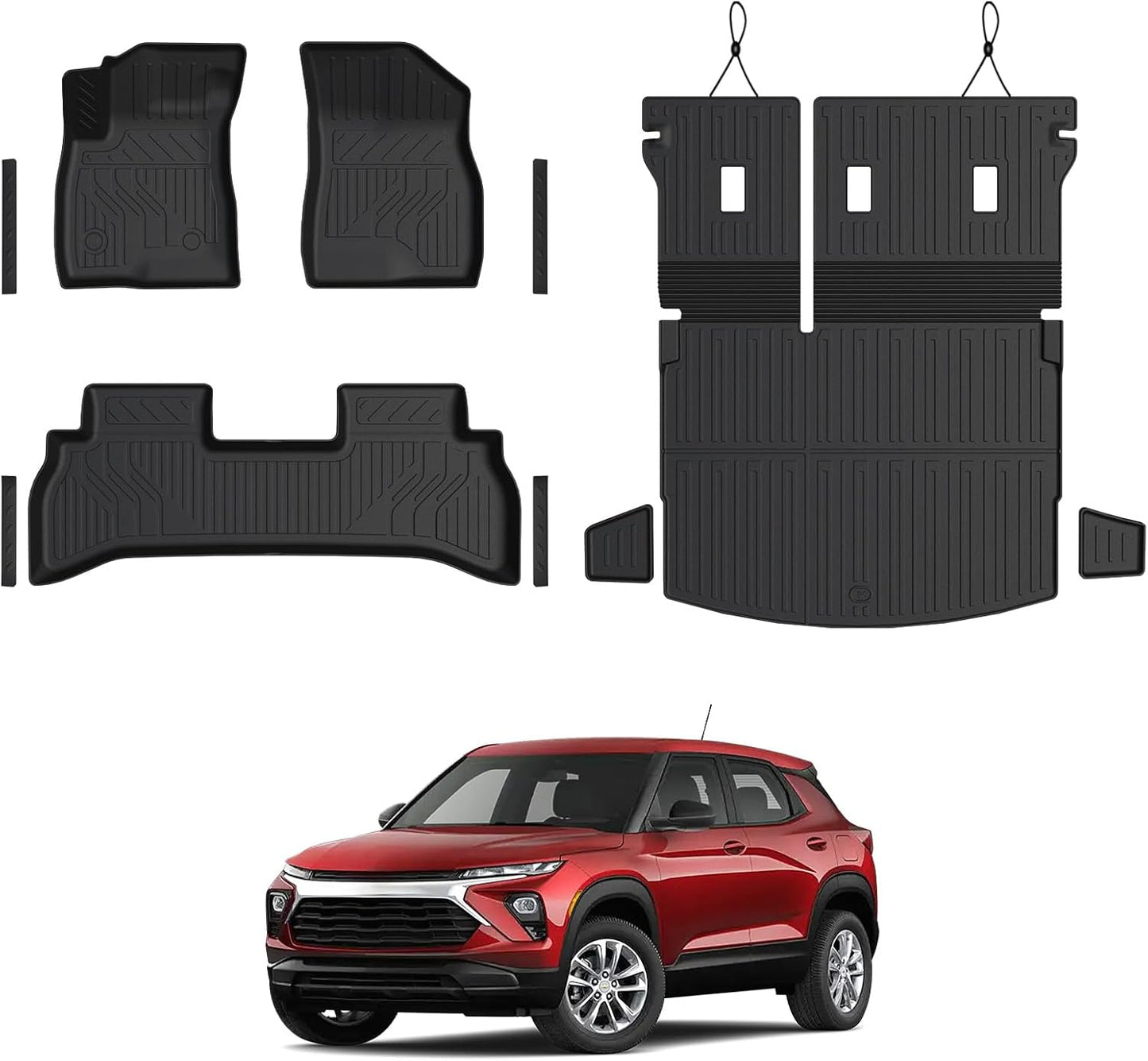Floor Mats Set for Chevy Trailblazer FWD 2026 2025-2021 Accessories, Full Coverage All Weather Floor Mats Cargo Mat with Backrest Protectors & Door Sill Guards(Not for AWD)