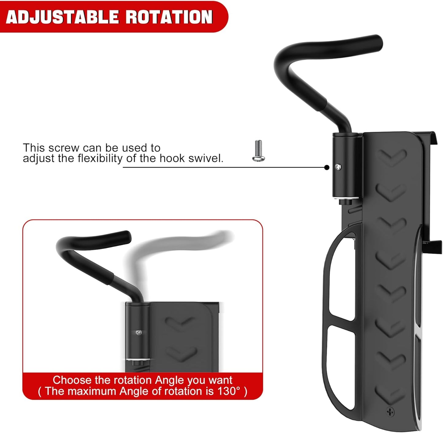 Ultrawall Swivel Bike Storage Rack, Adjustable Wall Mounted Bike Rack for Garage, Vertical Bike Hanger for Indoor Bicycle Storage, Space Saving Bike Holder