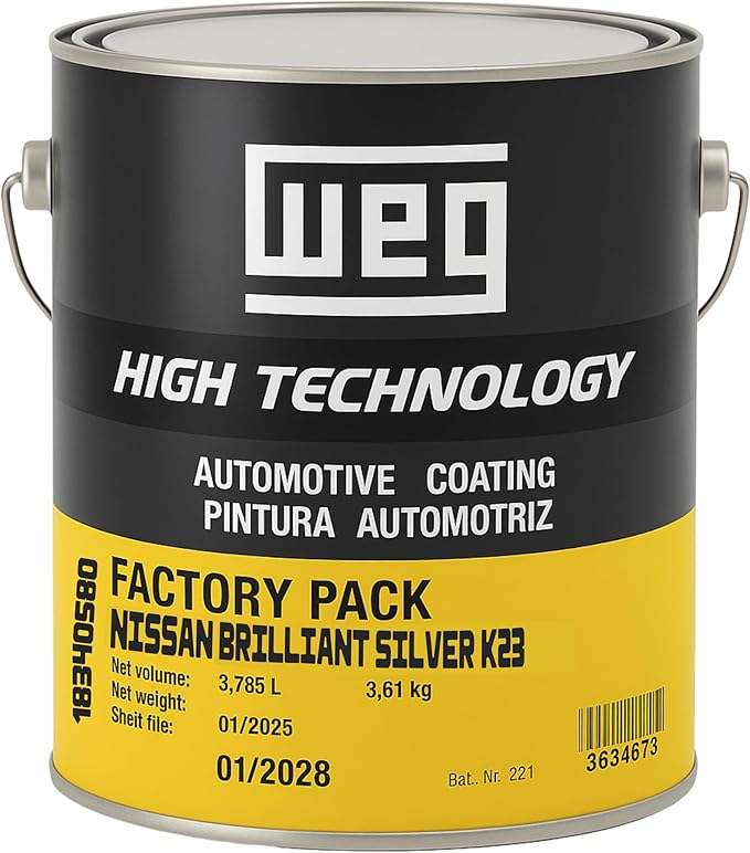 Auto Underbody Coating – 1 Gallon Factory-Type Automotive Paint | Rust Resistant for Truck & Car Frames & Undercarriage Protection | Durable Finish | Professional Automotive Paint (BRILLIANT SILVER K23)