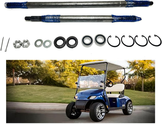 LOSTAR Golf Cart Driver/Passenger Side Rear Axle Shaft with Bearing Seal Kit Compatible with 1994-2013 EZGO TXT Medalist Replacement OEM# 20377G11 20377G12