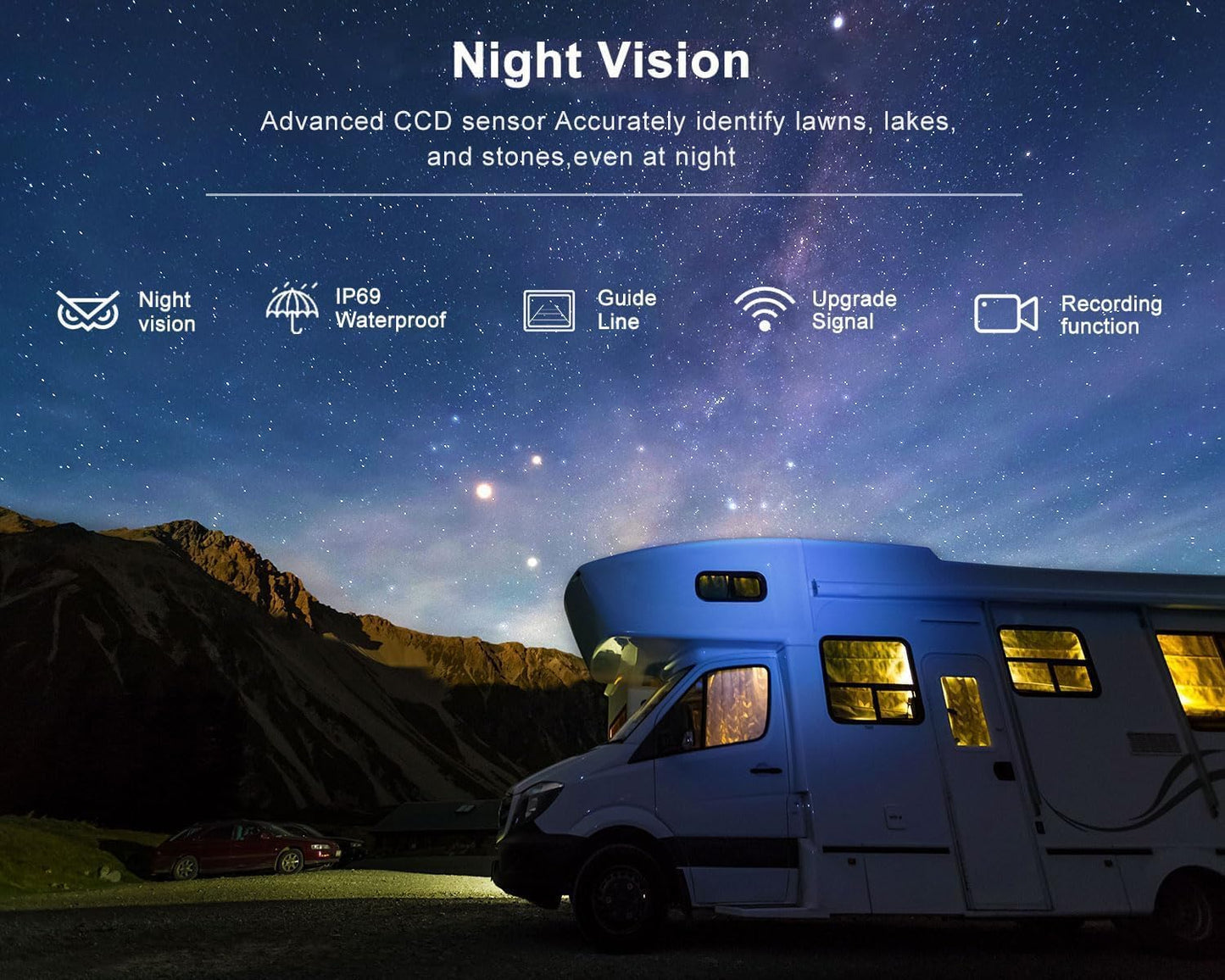 Wireless Backup Camera System with 7-Inch DVR Dual/Quad Split Touch Monitor, IP69 Waterproof HD 1080P Wireless 2 Rear View Side View Camera for RV Trailer Truck 5th Wheel,BW702