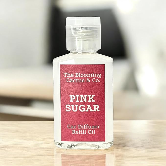 Car Air Freshener Refill Oil - Fragrance Oil Diffuser Refill - Car Diffuser Refill - Reed Diffuser Refill -The Blooming Cactus & Co. - (Pink Sugar)