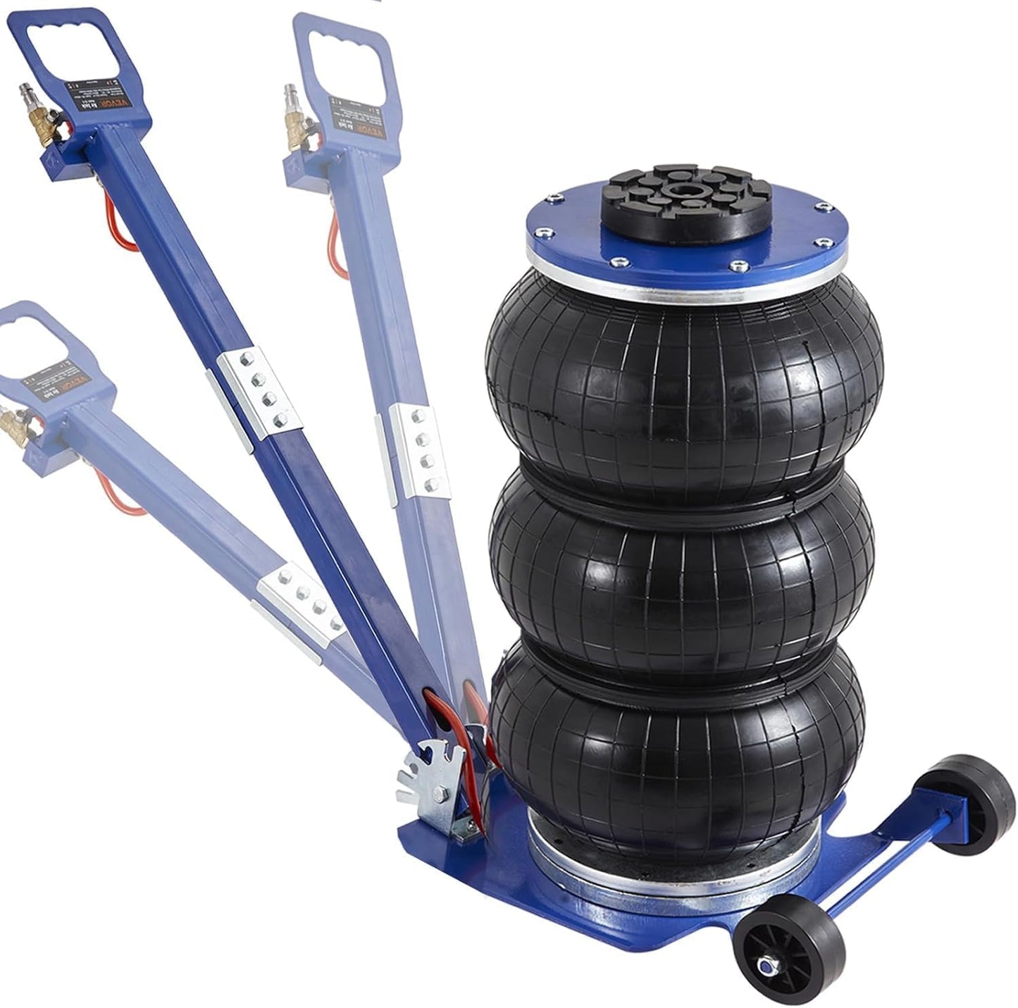 VEVOR Air Jack, 3 Ton/6600 lbs Triple Bag Air Jack, Airbag Jack with Six Steel Pipes, Lift up to 17.7", 3-5 s Fast Lifting Pneumatic Jack, with Adjustable Long Handles for Cars