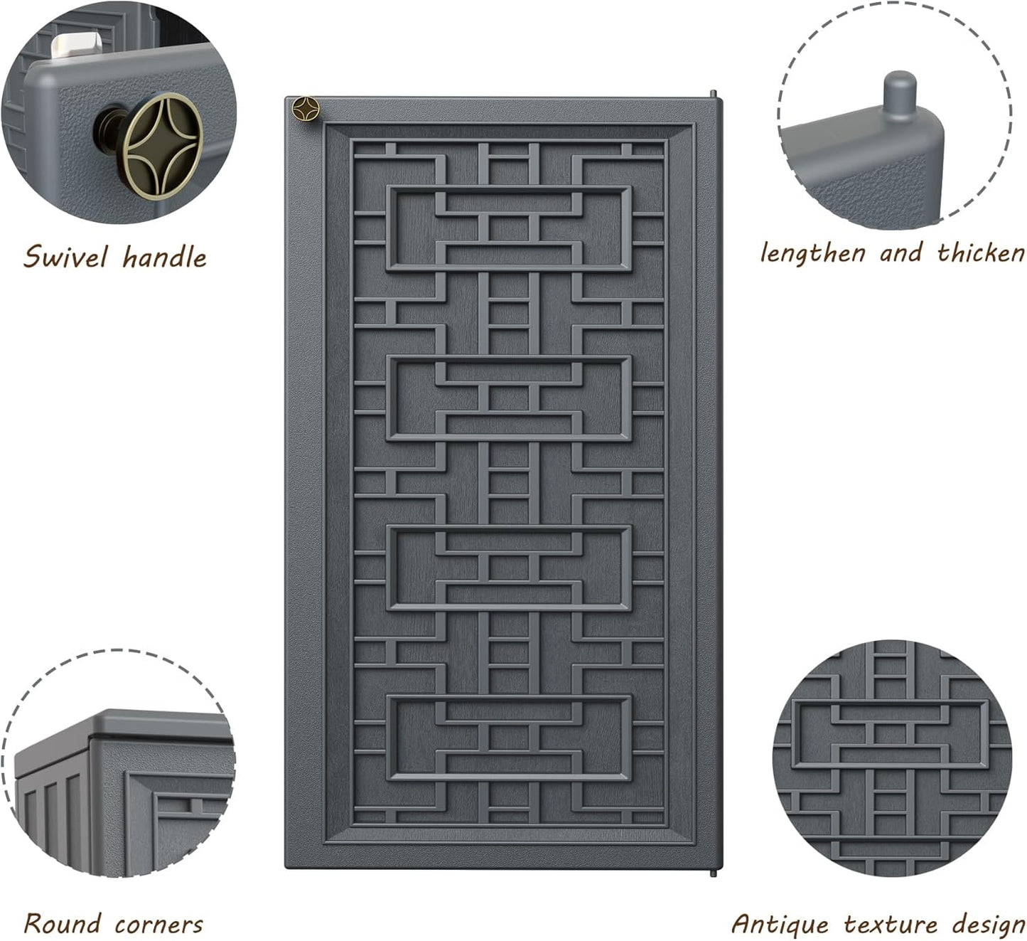 Indoor Outdoor Storage Cabinet Waterproof with Shelf,Plastic Storage Sheds Outdoor Cabinets for Patio/Garden/Backyard, Size 34.3''L*15''W*36.2''H（Gray）