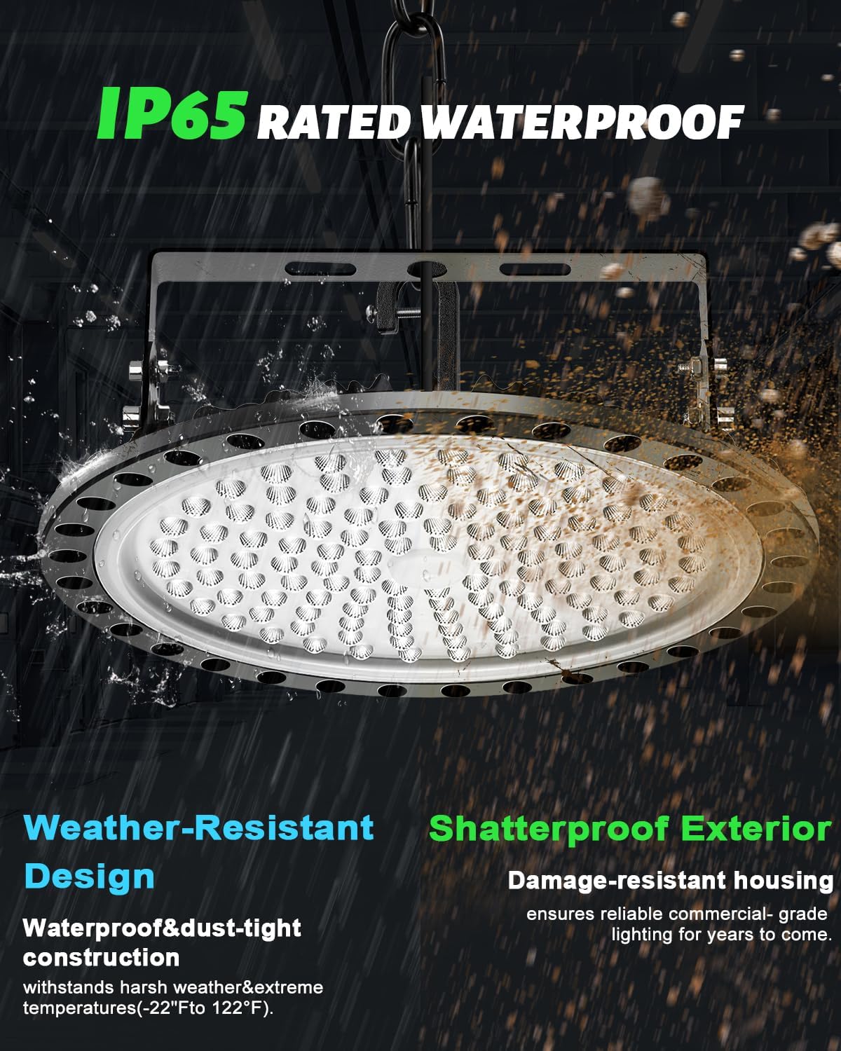 Viugreum High Bay LED Shop Lights, 300W UFO LED High Bay Light 30,000LM 120V LED High Bay Lights 5000K Daylight, Alternative to 1300W MH/HPS for Garage Workshop Barn Factory Warehouse - 10 Pack