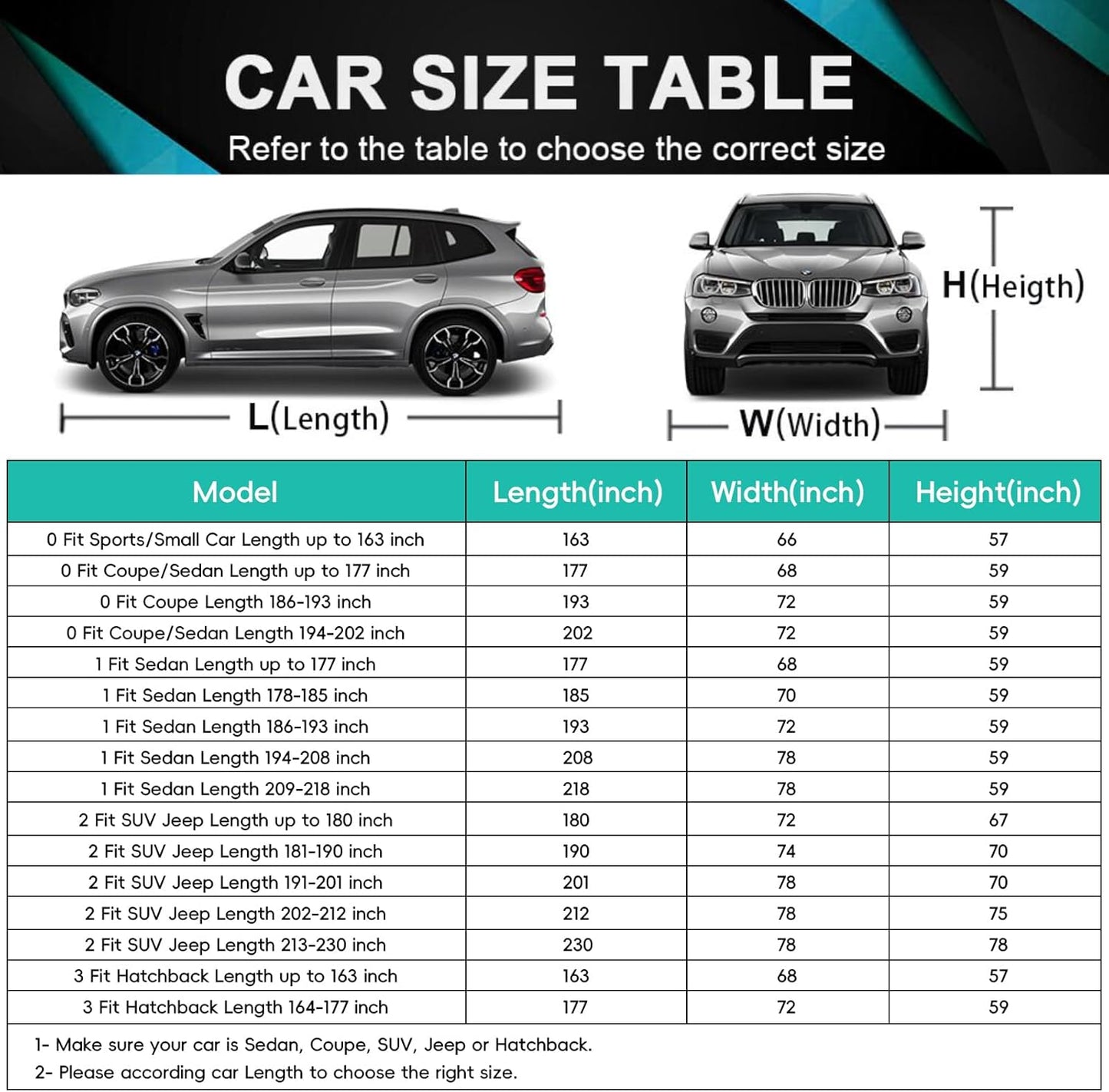 16 Layers Waterproof All Weather Car Cover - Universal Fit VW Golf, Honda Civic, Mazda 3, Toyota Corolla, Ford Fiesta, Nissan Leaf, Mini Clubman