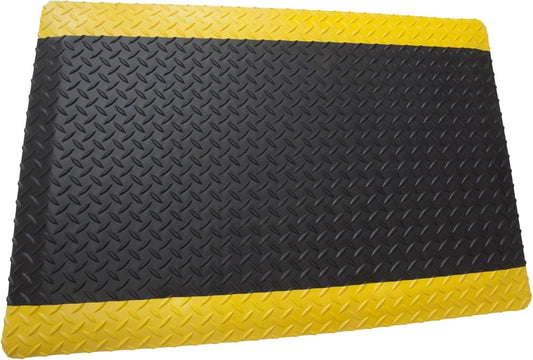 Rhino Mats, American Classic Diamond Anti-Fatigue Mats, Industrial Ergonomic Comfort Standing Mat for Work, Home, Garage, Office, Kitchen or Anywhere (Black/Yellow 9/16" Thick, 4 FT. x 10 FT.)