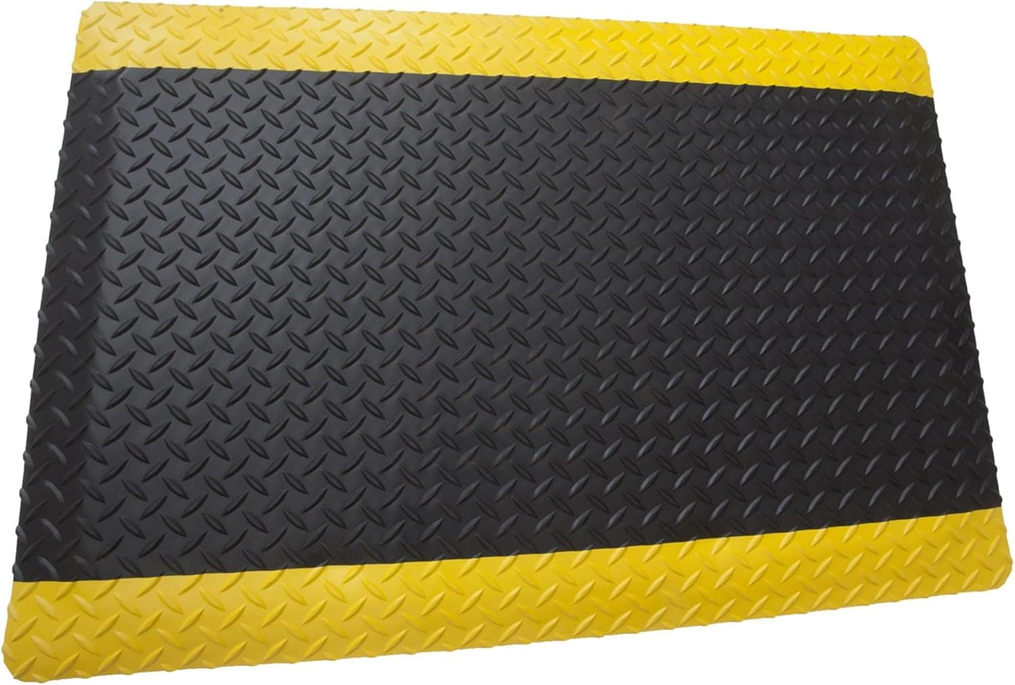 Rhino Mats, American Classic Diamond Anti-Fatigue Mats, Industrial Ergonomic Comfort Standing Mat for Work, Home, Garage, Office, Kitchen or Anywhere (Black/Yellow 1" Thick, 2 FT. x 9 FT.)