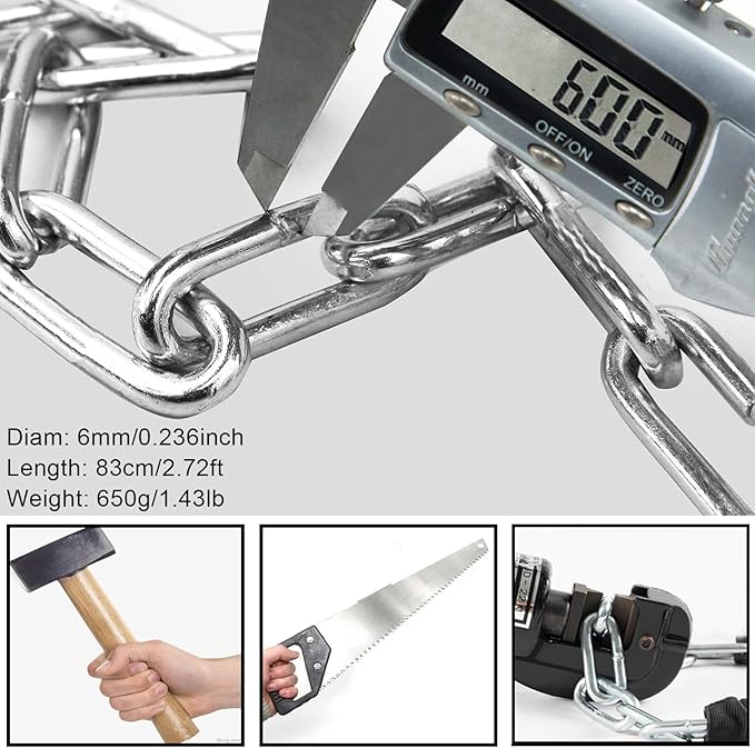 Bike Lock with Numbers and high Security Level, Bike Chain Lock, Bicycle Locks, 5 Digit Combination Lock for Bike, Bicycle, Scooter, Motorcycle, Door, Gate, Fence