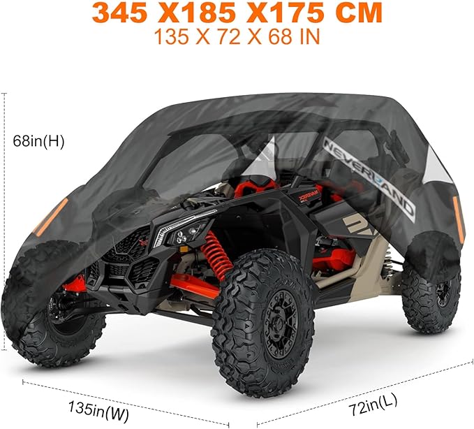NEVERLAND UTV Cover Waterproof - All Weather Protection UTV Cover Compatible with RZR Polaris Ranger Yamaha Rhino Can-Am Commander Defender Honda Pioneer Sxs