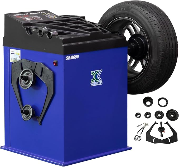 XK-New 2.0 Horsepower Tire Changer Wheel Changers Machine Combo Balancer Rim Clamp 580-690 with 36 Month Part Replacements