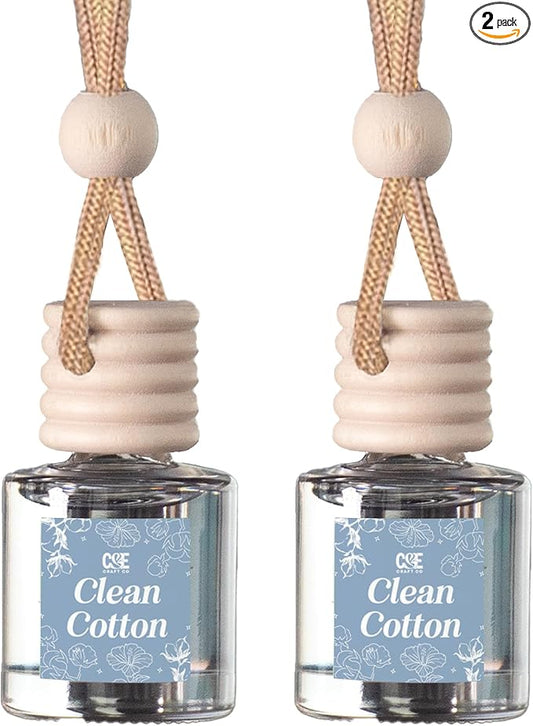 CANDECraftCo Car Air Hanging Fragrance Oil, Car Auto Freshener for Essential Oils, Scents Fragrance Aromatherapy Automobile Diffuser, Long Lasting (Clean Cotton)