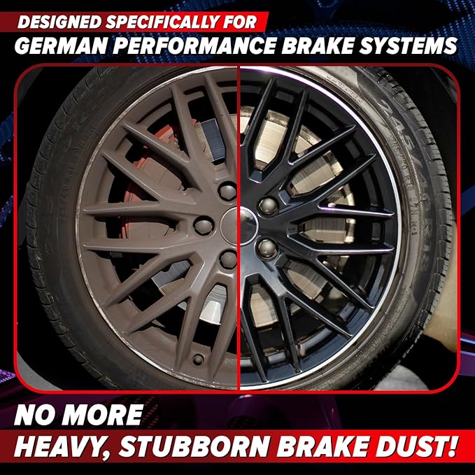 Carfidant Rim Reactor Wheel and Tire Cleaner Spray - Easily Removes Brake Dust & Grime - Safe for Aluminum, Chrome & Black Wheels - Ideal for BMW, Mercedes, Audi & Porsche Wheels - pH Neutral - 16oz