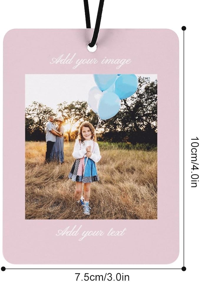 Custom Air Freshener for Car - Double Sided Printed Personalized with Picture Photo Text -Personalized gift for Valentine’s Day Birthday Christmas