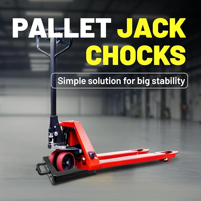 ROBLOCK 2 Pack Rubber Pallet Jack Chock Heavy Duty Wheel Chock, Pallet Jack Stopper for Truck 14.2" Length x 11.2" Width x 2" Height (Black)
