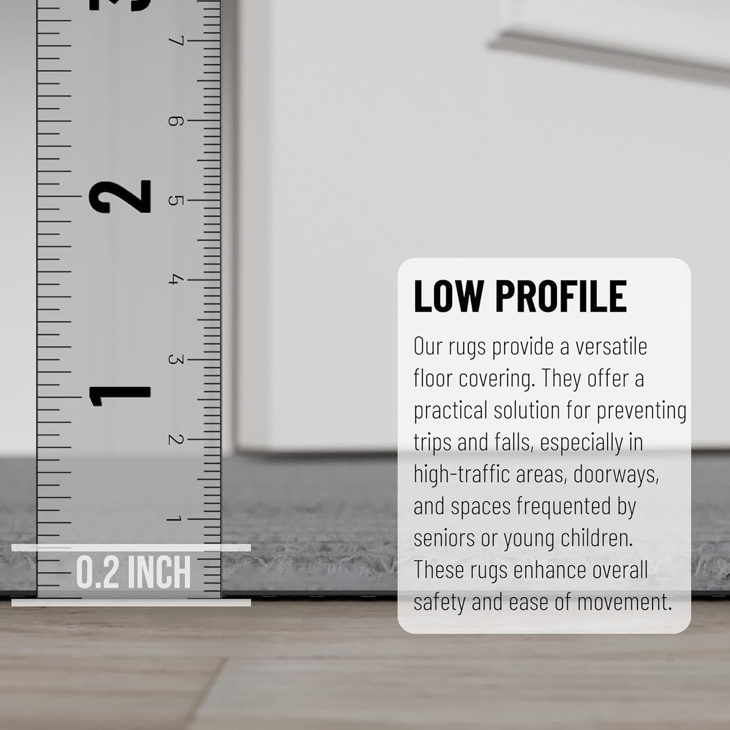 Ottomanson 6' x 6'6" Mud Mat Area Rug Scraper Carpet - Non-Slip, Dirt Trapping for Indoor & Outdoor Use - Ideal for Entryway, Garage, Kitchen, Patio & High-Traffic Areas, Gray