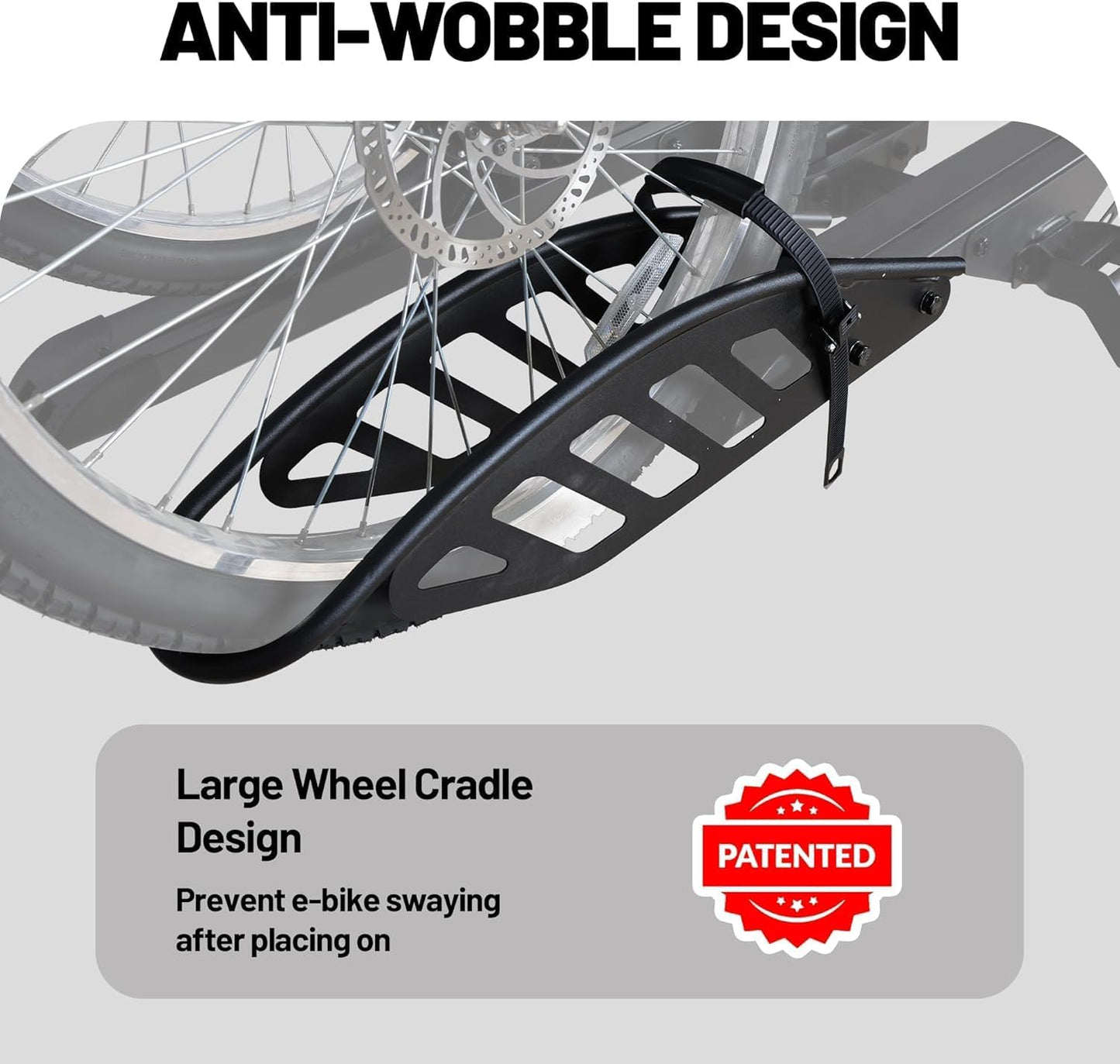 200 lbs E-Bike Rack Hitch Mount Platform Style for Cars Trucks SUVs Vans RVs, Easy Fold with One Hand, fits Bikes with Up to 5-inch Fat Tire