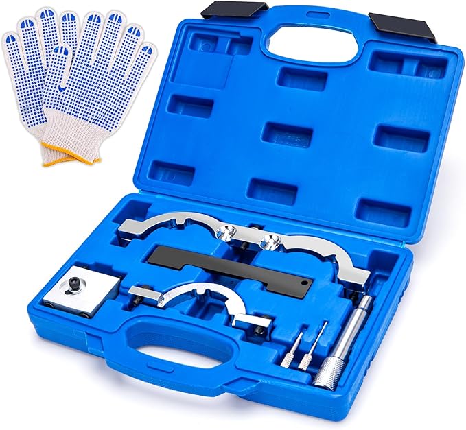 Turbo Engine Timing Tool Kit - Camshaft Holding Locking & Engine Camshaft Alignment Tool Set Compatible with Chevy Aveo Cruze Orlando Vauxhall Opel 1.0L 1.2L 1.4L (2009-2020) 1.4 Timing Tool W/Gloves
