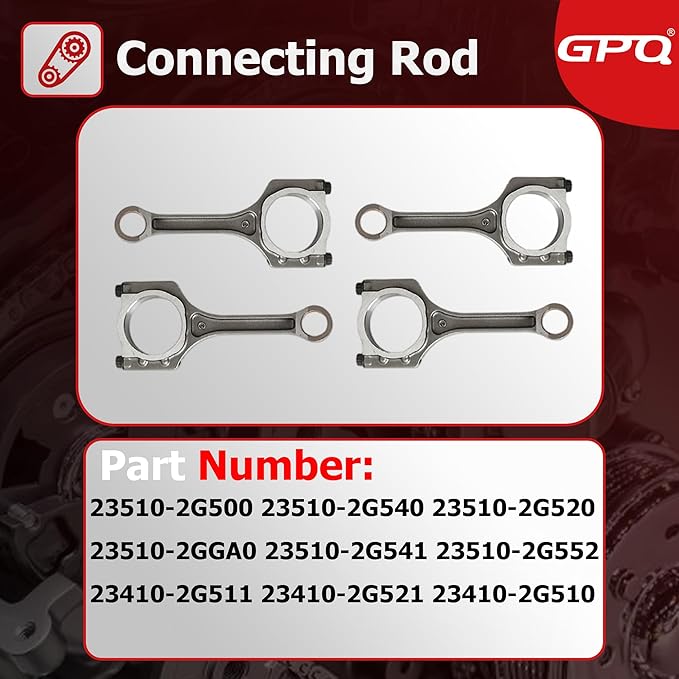 G4KJ 2.4L Engine Rebuild Overhaul Kit Crankshaft & Con Rods & Bearings Set & Head Gasket Set Fit For Hyundai Sonata Santa Fe Sport Tucson, Fit For Kia Sportage Optima Sorento 2.4 2011-2020