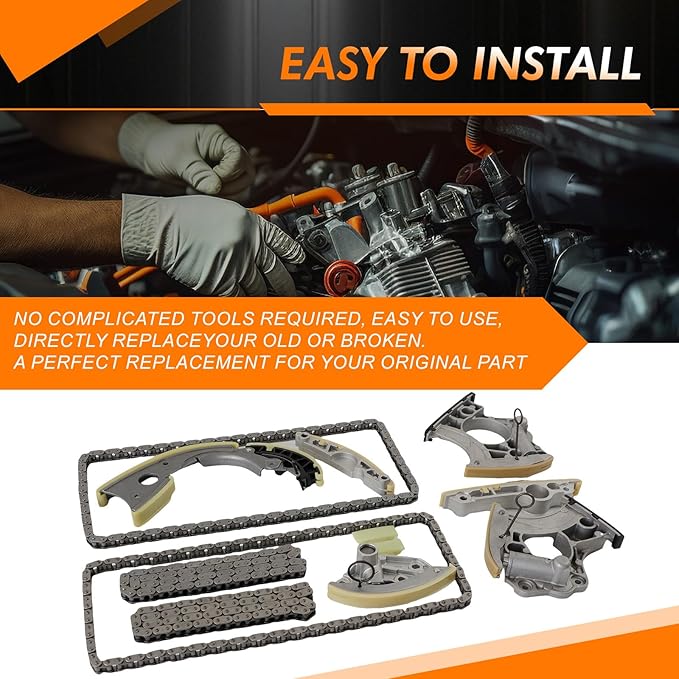 HJ01015A Engine Timing Chain Kit Compatible with AUDI Q5 A6 3.2L 3.0L V6 A8 S6 S7 S8 4.0 V8 CCAA CALA Engine Timing Set Replace # HJ01015A