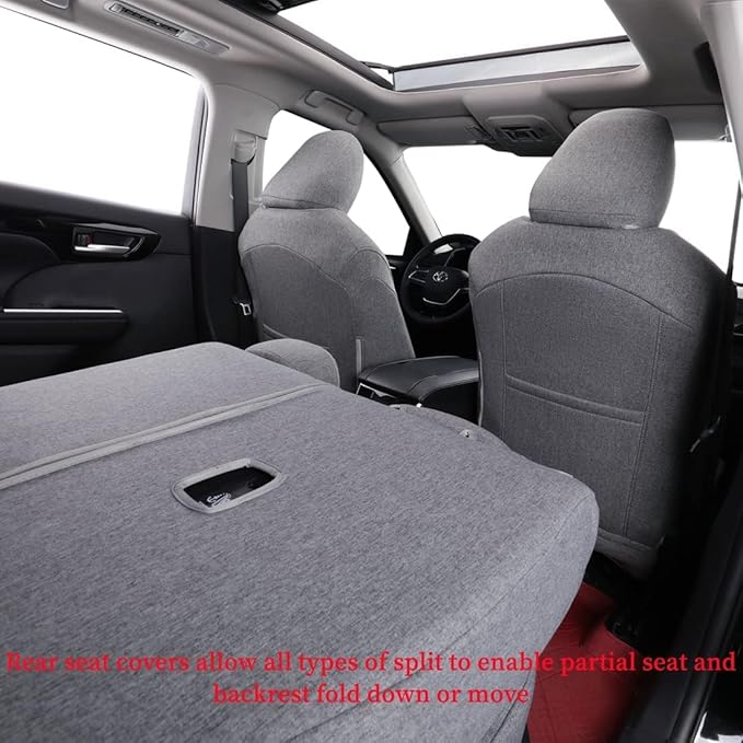 coverdream 4runner Car Seat Covers Full Set for 2025 2026 Toyota 4Runner 5 Seats Pickup Truck Seat Cushion,Fully Covered Breathable Polyester Seat Protector,Armrest Cover Included(Gray)