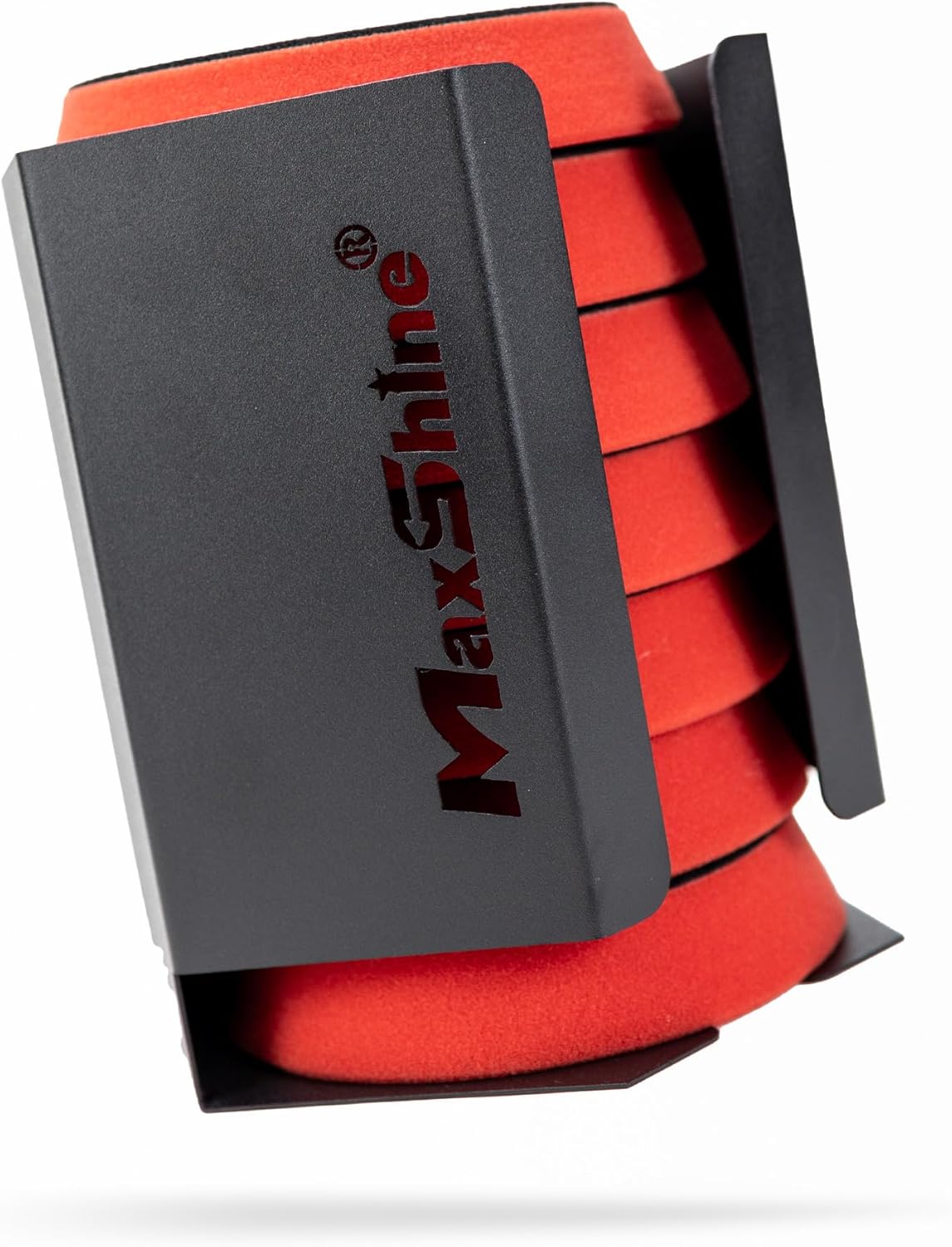 Maxshine 5" Universal Foam Pads Mini Holder – Wall-Mounted Organizer for 6+ Polishing Pads – Compact, Durable & Anti-Corrosive – Space-Saving Design for Garage & Mobile Car Detailing