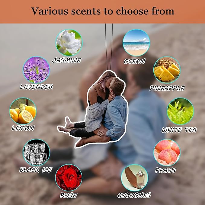 Custom Air Fresheners with Picture - Car Scents Air Freshener Personalized Air Freshener for Car with Photo Text Logo, Hanging Ornaments for Rear View Mirror (5pcs-Crop)