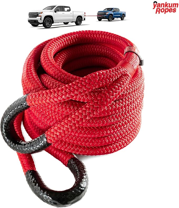 Yankum Kinetic Recovery Rope - Heavy Duty 7/8" x 30' Tow Rope, Off-Road & Vehicle Recovery, Kinetic Energy Ropes for 4x4, Jeep, and Trucks, Made in USA – Python Series