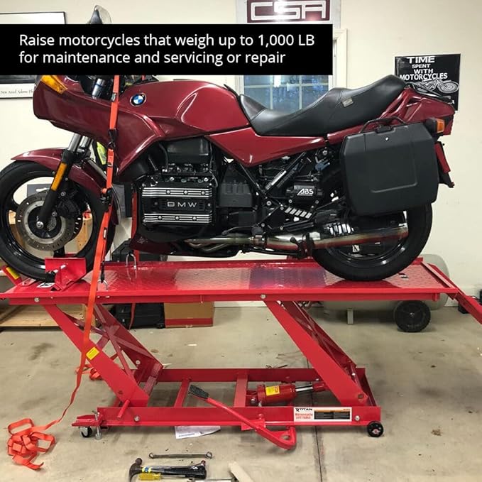Hydraulic Motorcycle Lift, 1000 LB Capacity Lift Hoist Jack Stand, for Mechanics, Workshops, and Homes